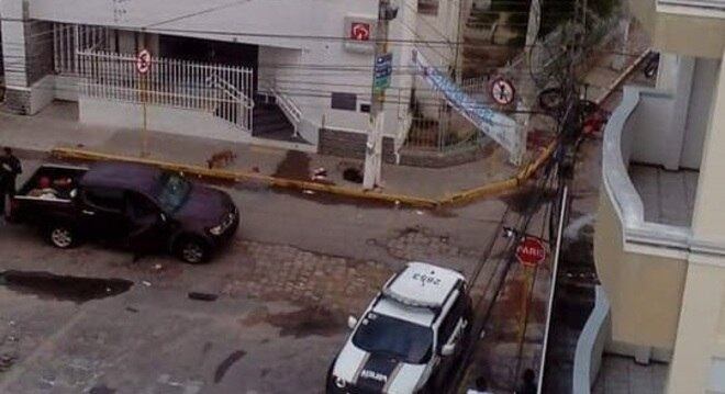 Fachada de uma das agências atacadas no município de Milagres, no CE