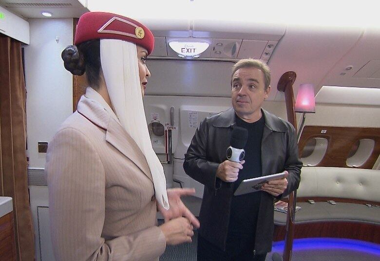 Gugu mostra os detalhes do avião mais luxuoso do mundo