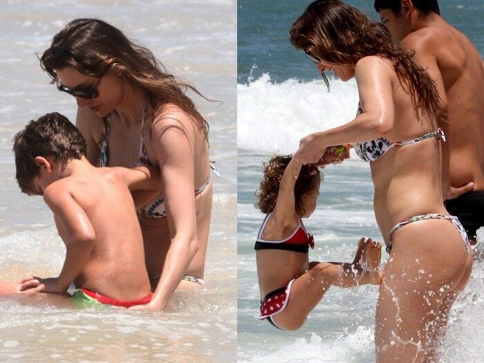 Lavínia Vlasak aproveitou este domingo (03) ensolarado para fazer um passeio em família na praia do Leblon, no Rio de Janeiro