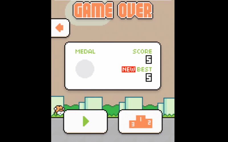 Assim como no Flappy Bird, cada plataforma passada é um ponto a mais