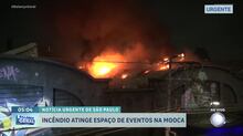 Incêndio atinge espaço para eventos na Mooca, na zona leste de São Paulo