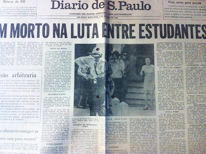 Outra morte anunciada
No segundo dia de brigas, José Guimarães, aluno do Colégio Marina Cintra que cursava a terceira série ginasial foi assassinado por um tiro disparado do lado do Mackenzie. Sua morte marcou o ápice da violência naquela "guerra universitária". Guimarães apoiava os militantes da USP e foi atingido no início da tarde do dia 3 de outubro 

