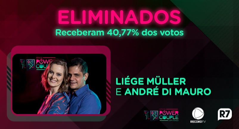 Liége e André deixam o Power Couple Brasil na segunda semana da competição