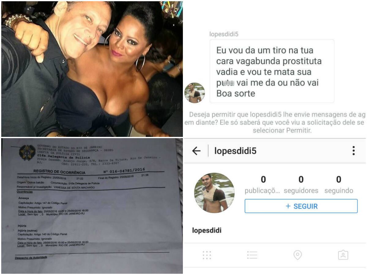 Adriana Bombom foi ameaçada de morte por um internauta. Assustada, a repórter do TV Fama se dirigiu à 16ª DP da Barra da Tijuca, no Rio de Janeiro, para prestar depoimento. Em conversa com o R7, Adriana contou que o rapaz que mandou a mensagem para ela, por meio do direct do Instagram, a ameaçou dizendo que daria um tiro em sua cara caso ela não saísse com ele.  
— Eu saio muito à noite para gravar e a partir de agora vou tomar mais cuidado, ficar mais atenta. Não pretendo mudar minha rotina, não, só quero que esse sujeito seja identificado.
