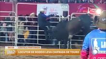 Locutor de rodeio é ferido por touro em Brodowski (SP)