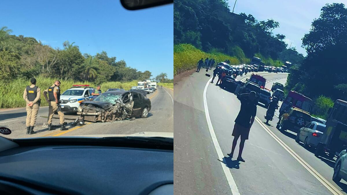 Batida deixou dois feridos e causou congestionamento no local