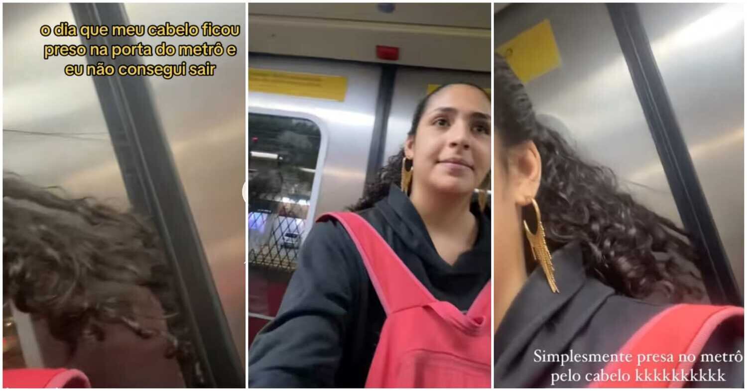 Laryssa ficou cerca de sete estações com o cabelo preso