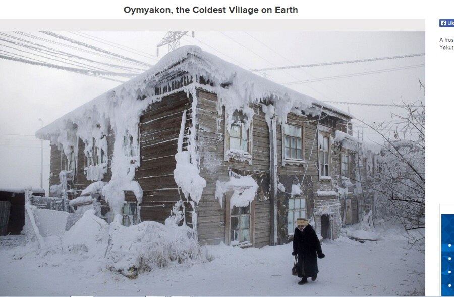 No centro da mesma cidade, uma casa foi totalmente coberta pelo gelo 