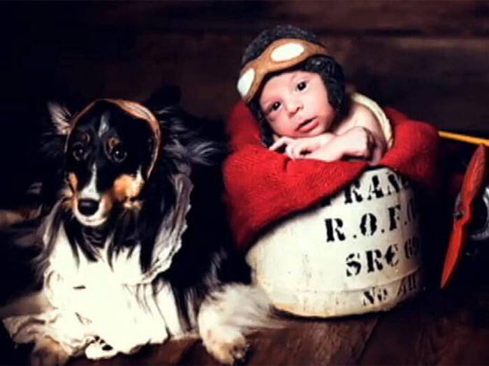 Não importa o cenário, as
fotos ficam sempre incríveis. Olha essa dupla de aviadores? 


+ Nova moda inclui bichos de
estimação em ensaio fotográfico de recém-nascidos