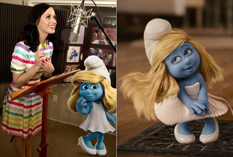 Katy Perry foi outra que se aventurou nas dublagens como a Smurfete,
de Os
Smurfs (2011)
