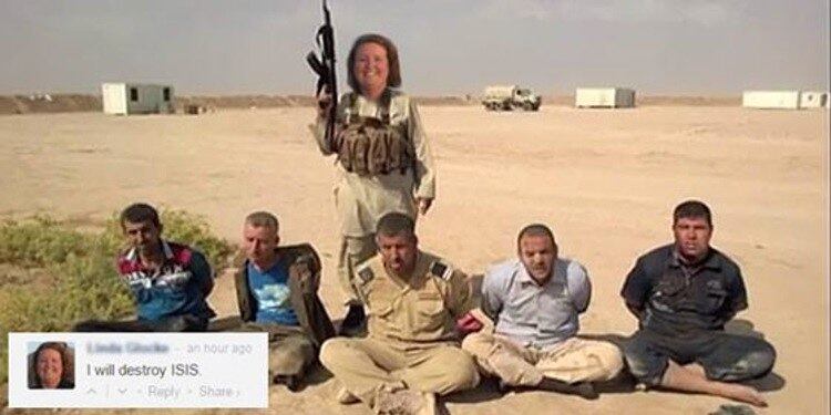 O mais engraçado é que Linda é uma mulher comum, que não tem nada a ver com a guerra