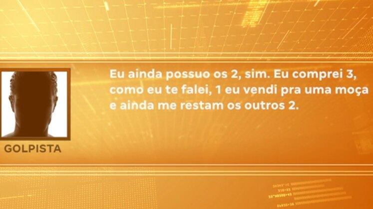 O vendedor chegou até a mandar fotos de um suposto documento de identidade, na tentativa de passar credibilidade. E garantiu, em mensagens de áudio, que possuía os ingressos. A vítima disse, ainda, que o criminoso parou de respondê-lo e quase todos os outros anúncios que procurou, eram semelhantes ao golpe que sofreu