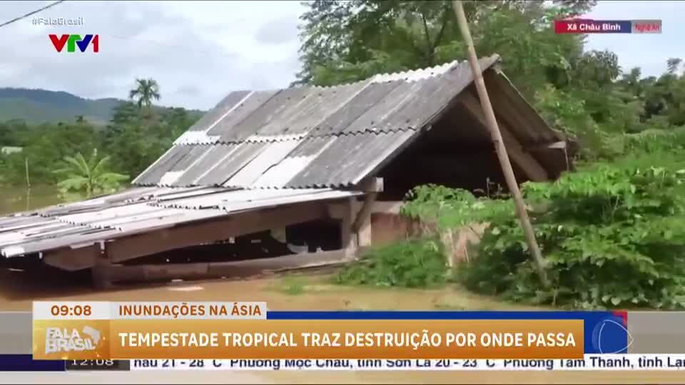 Tempestade tropical Wipha causa destruição no Vietnã e Tailândia