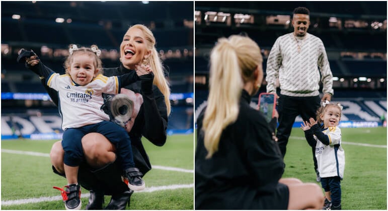 No começo de novembro, Karol e Militão conquistaram a web ao mostrarem Cecília no estádio do Real Madrid. Os três apareceram juntos, sorrindo nas fotos. "Rainha 'españolita' visitando seu time. Mamãe orgulhosa da obra de arte dela", escreveu a influenciadora na legenda de uma das publicações



