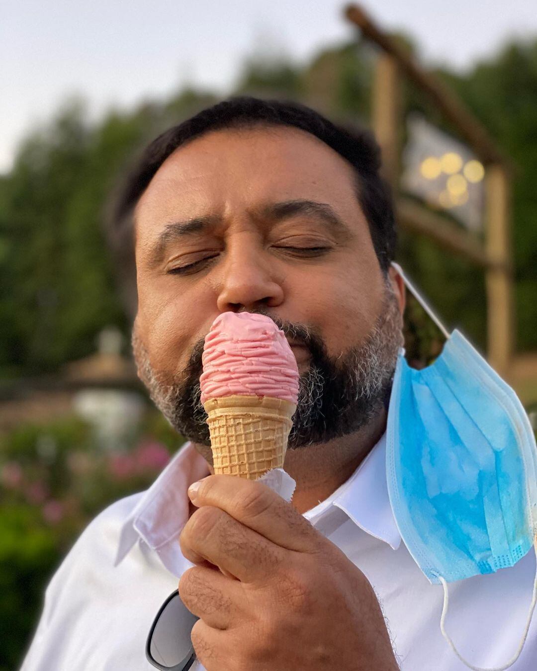 Apresentador celebrou depois de tomar sorvete