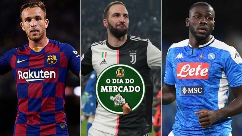 Apesar da paralisação por conta do novo coronavírus, o mercado da bola não para. A manhã desta quinta (7), foi agitada, com Arthur podendo ser moeda de troca, Higuaín com o futuro definido e o Real buscando zagueiro do Napoli. Veja essas e outras negociações.