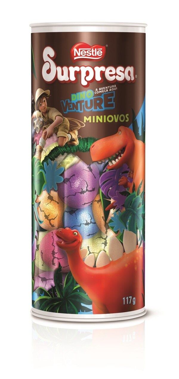 Já a Nestlé resgatou o clássico chocolate Surpresa e trouxe também na versão dos mini ovos em lata (R$ 26,99)