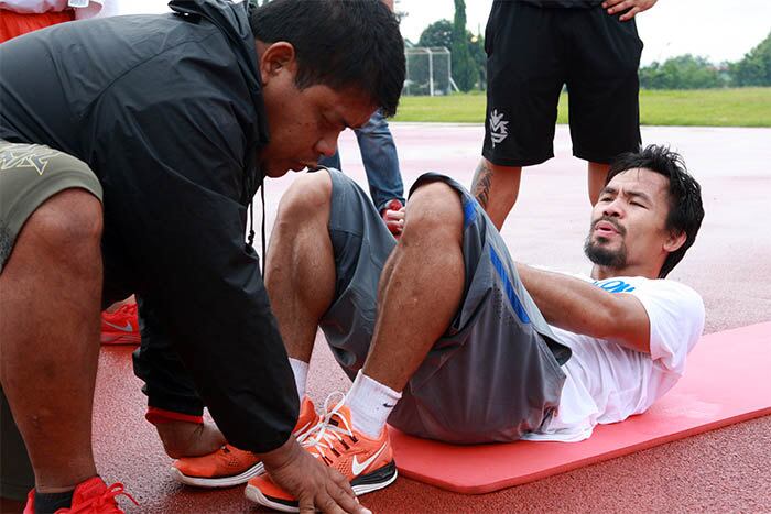 Pacquiao, de 34 anos, afirmou que está treinando "como um garoto de 20 anos" para o próximo combate