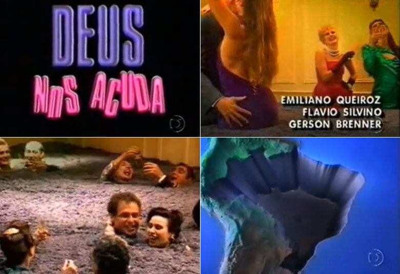 A abertura de Deus Nos Acuda (1992) entrou para a história da TV brasileira, mas faz jus ao nome da novela. Criada pelo designer Hans Donner, ela representava uma crítica ao agitado momento político que o País atravessava, com a eleição seguida de impeachment do presidente Fernando Collor de Mello.

No início, um enorme mar de lama invade uma festa da alta sociedade. Em seguida, carros, aviões e iates são sugados por um redemoinho. No fim o mapa do Brasil aparece como se estivesse sendo escoado por um ralo, ao som de Canta Brasil, de Gal Costa.

Além da louvável crítica social, a animação foi bastante inovadora para a época e rendeu até indicações a prêmios internacionais a Hans Donner. Mas, analisando atualmente, esta abertura parece muito sem noção, não é mesmo?