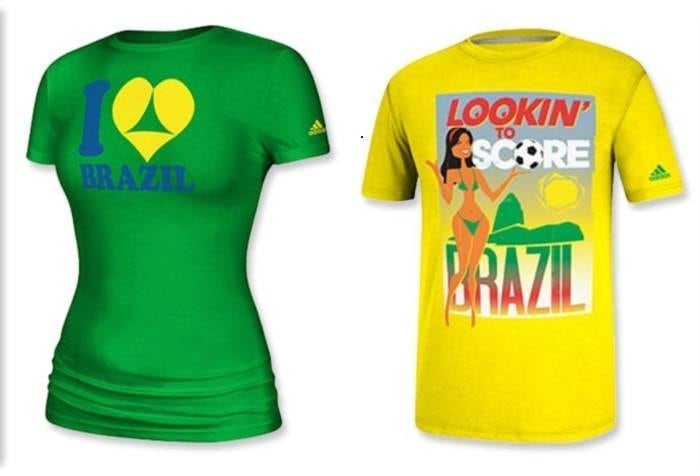 Recentemente, camisetas lançadas pela Adidas com desenhos de um coração em formato de bumbum e uma mulher de biquíni também foram mal recebidas pelo governo brasileiro, o que fez com que a empresa patrocinadora da Copa do Mundo retirasse os produtos do mercado