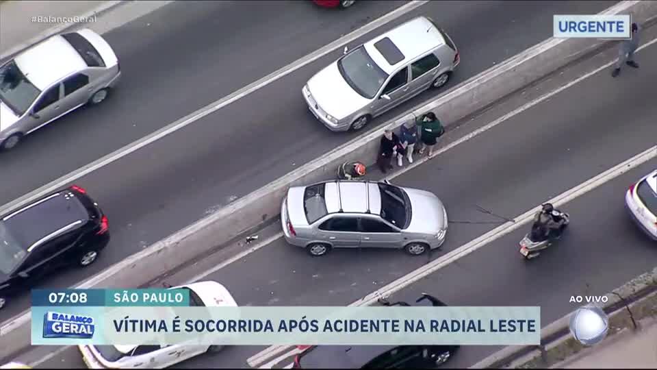 Acidente na Radial Leste causa grande congestionamento