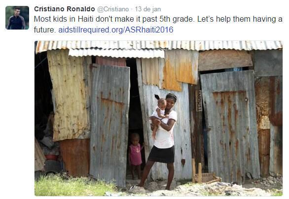 As campanhas ganham muita força com o apoio de Cristiano Ronaldo, que também pediu ajuda para que as crianças do Haiti tenham educação