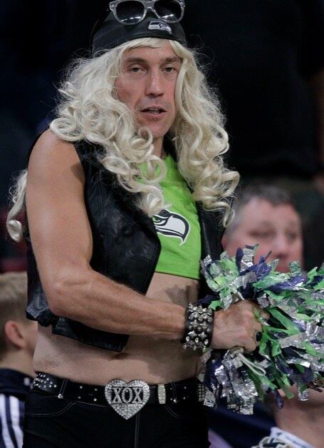 Já no caso deste fã do Seattle Seahawks sensualidade não foi o forte