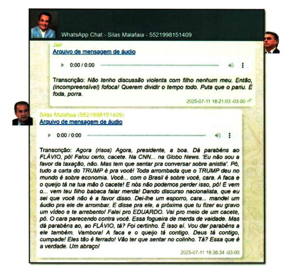 Conversa entre Malafaia e Bolsonaro obtida pela PF