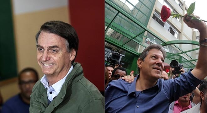Jair Bolsonaro votou no Rio de Janeiro, e Fernando Haddad votou em São Paulo