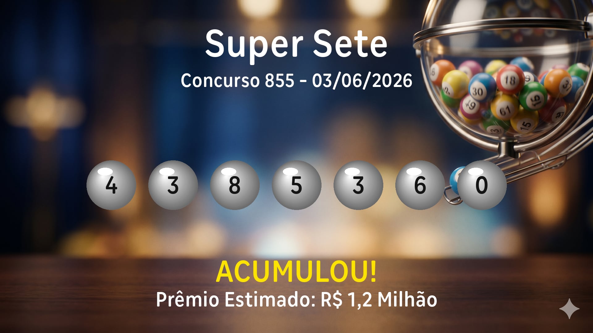 Super Sete: veja os números sorteados no concurso 855