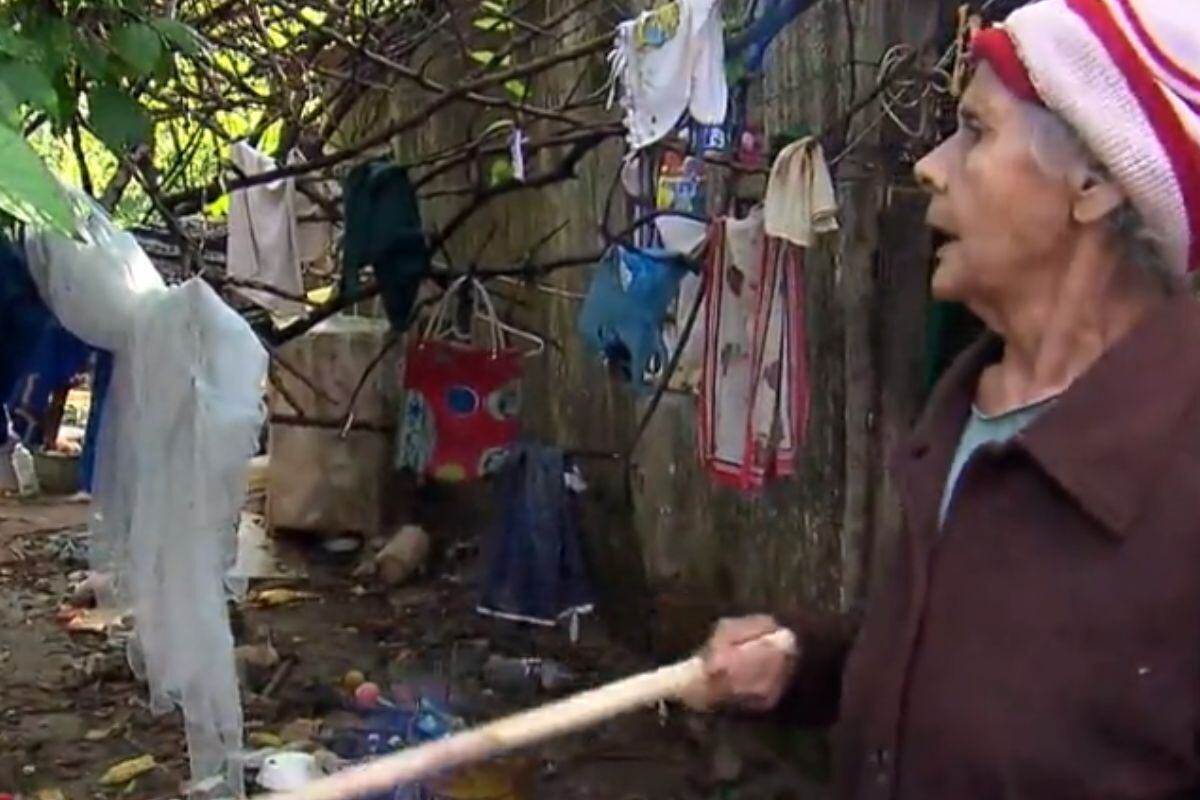 A casa número 25 é conhecida por todos os moradores da região, seja pelo odor vindo do acúmulo de lixo, seja pelo barulho do latido de vários cachorros acorrentados no quintal. Leontina Alves, que vive no local, parece não se incomodar com a sujeira e, com o pensamento de ajudar cães abandonados, continua levando-os para o local, onde já vive há cerca de 12 anos, segundo vizinhos
