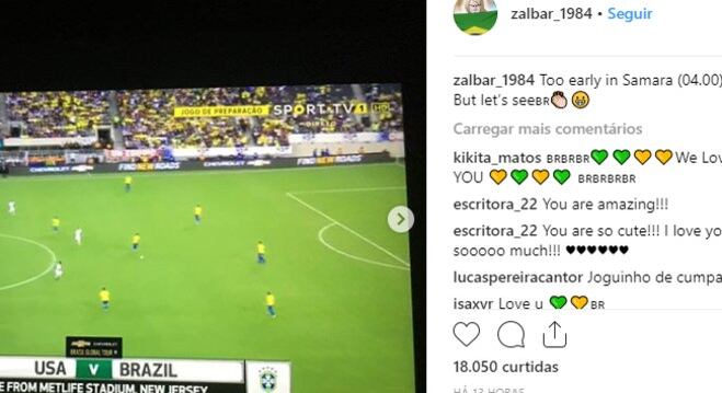 Yuri madrugou para ver a amistoso da Seleção
