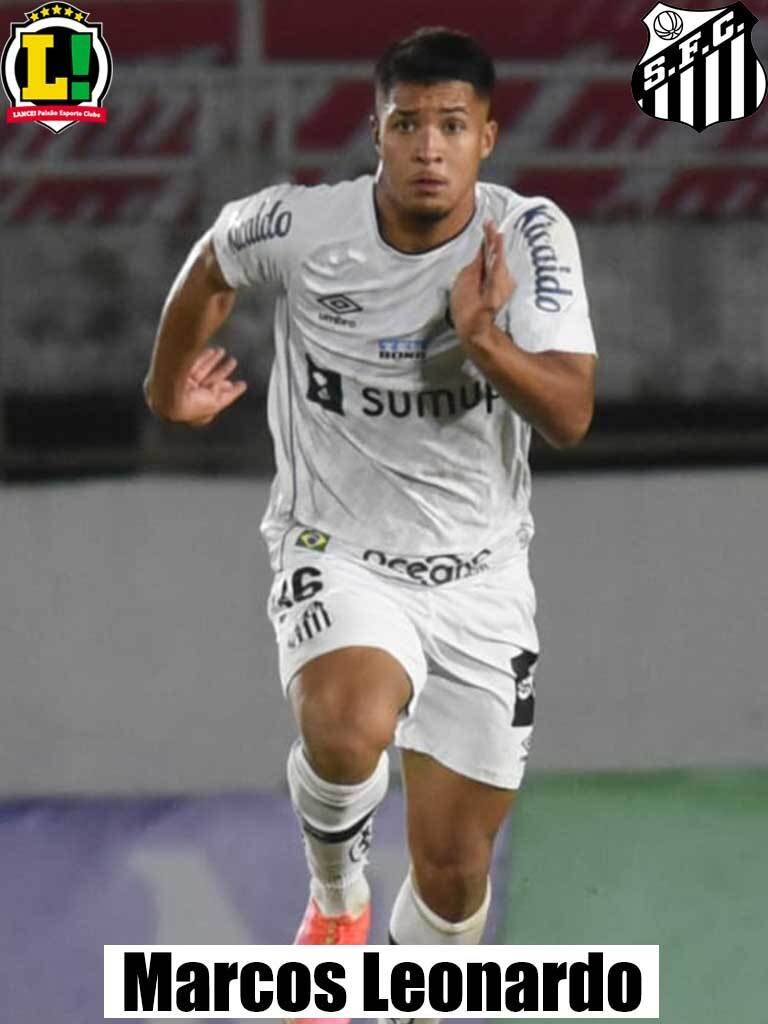 Marcos Leonardo - 5,5 - Participou pouco do jogo.