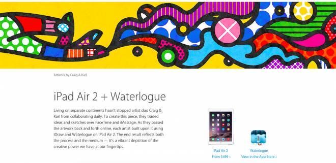 Obra no site da Apple é creditada à Craig & Karl
