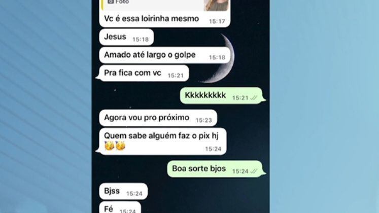 Em busca de entender como o golpista conseguiu tantas informações, Priscila começou a puxar assunto e foi surpreendida com uma cantada. ''Até largo o golpe para ficar com você'', afirmou em uma das mensagens.

