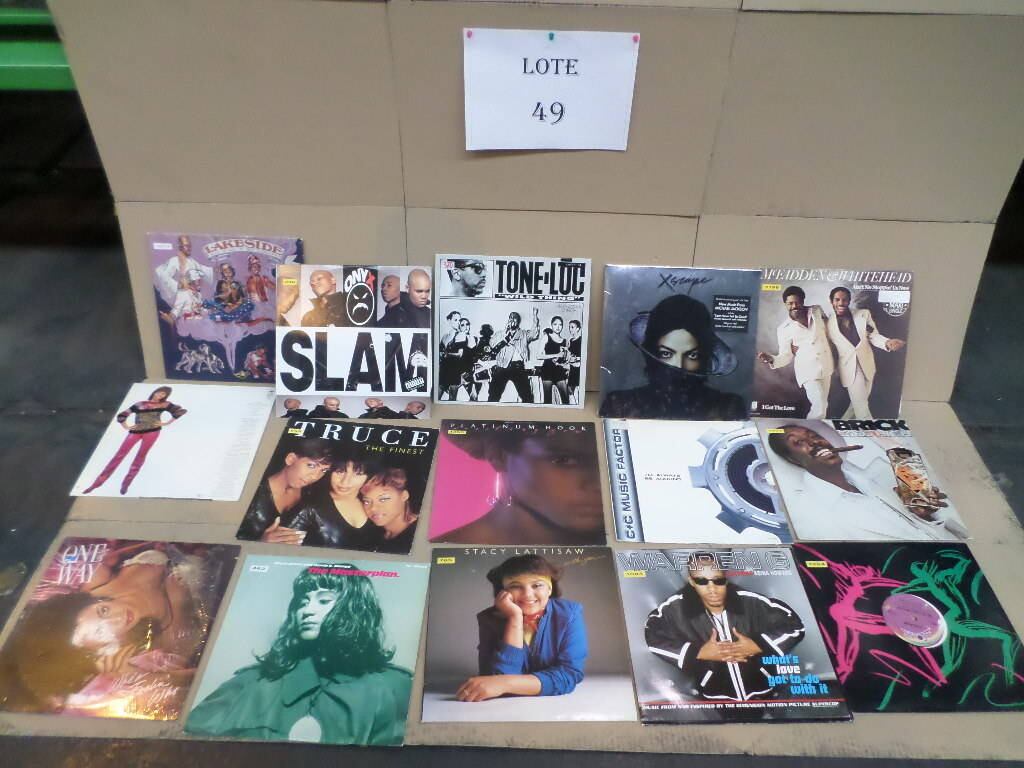 O lote de número 49 traz 315 unidades de discos de vinil e
recebe ofertas de compra iniciadas em R$ 500