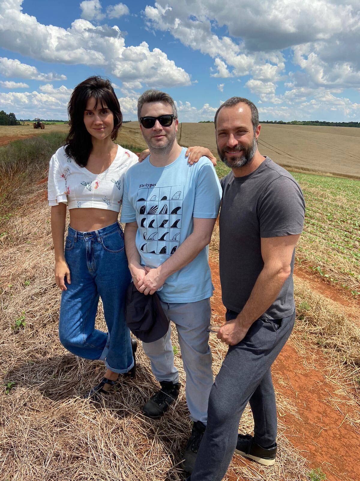 Branca Messina com diretor Juan Pablo Pires e Fernando Pavão