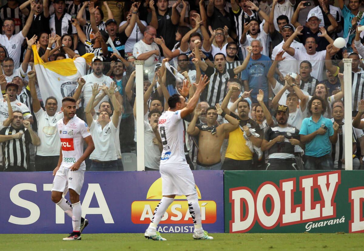 Ricardo Oliveira comemora seu gol com a torcida
