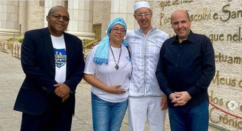 Representantes da Umbanda estiveram no Templo de Salomão, em São Paulo, nesta terça-feira