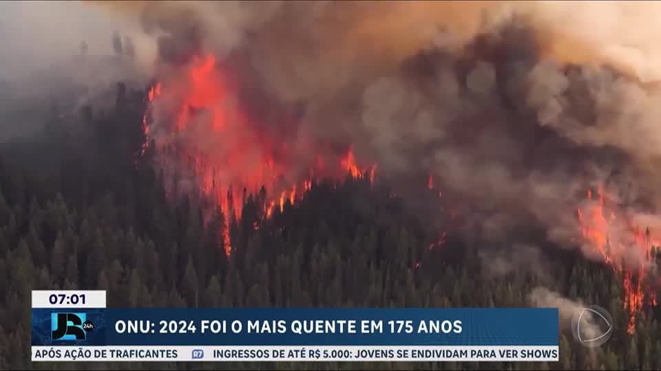 Relatório da ONU aponta que 2024 foi período mais quente em 175 anos