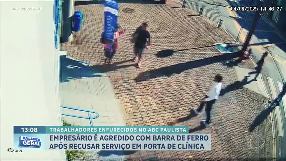 Empresário é agredido com barra de ferro após recusar serviço de lubrificação de portas