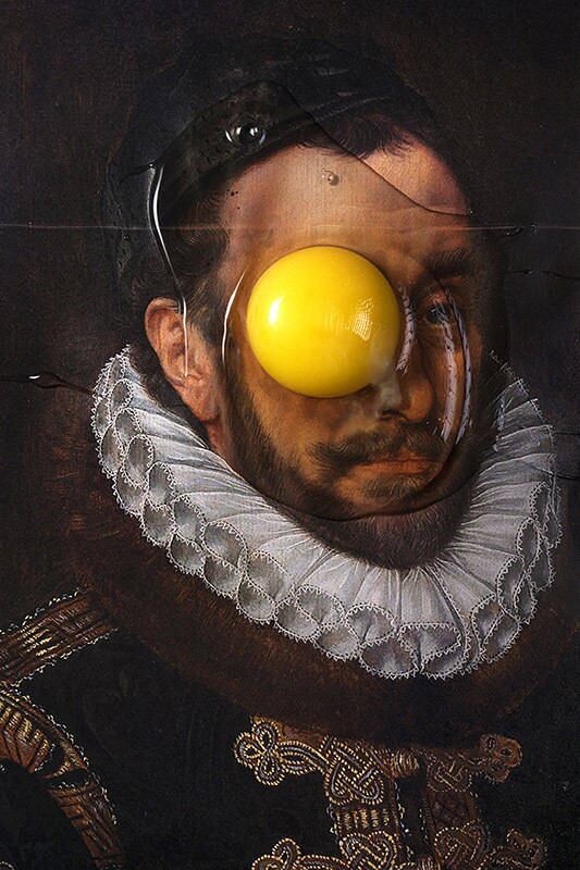 Badar também recriou a pintura que Adriaen Thomasz Key fez de Guilherme 1º, príncipe de Orange