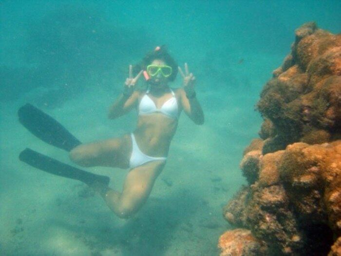 Em Ilhas paradisíacas, a bela faz mergulhos em lugares belíssimos