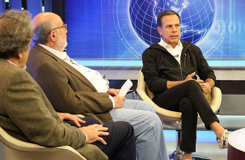 O candidato do PSDB à Prefeitura de São Paulo, João Doria Jr., foi o terceiro entrevistado, nesta quarta-feira (7), na série de sabatinas da Record News com os postulantes ao cargo nas Eleições 2016