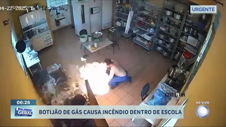 Botijão de gás provoca incêndio na cozinha de escola em Minas Gerais