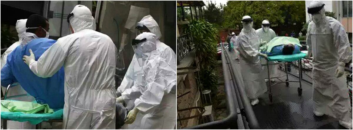 O africano com suspeita de ebola está internado em área isolada do Instituto Nacional de Infectologia Evandro Chagas, que faz parte da Fiocruz (Fundação Oswaldo Cruz), zona norte do Rio. Souleymane Bah, de 47 anos, está sendo cuidado por uma equipe de cinco pessoas em uma parte isolada e interditada do primeiro andar da unidade. Na foto, o africano é removido em maca após chegar à sede da Fiocruz. Leia mais