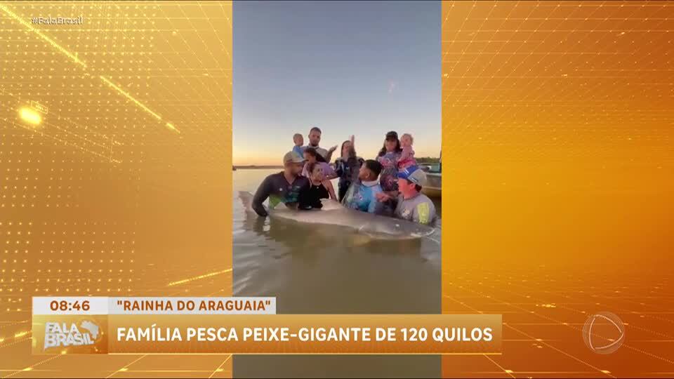 Vídeo: família de Goiás captura 'Rainha do Araguaia'