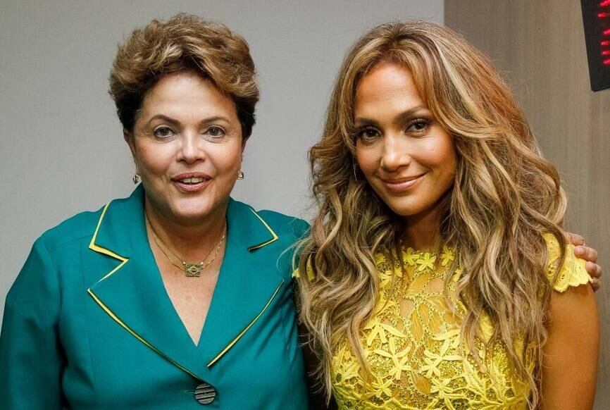 Dilma e Jennifer Lopez se encontraram durante abertura da Copa