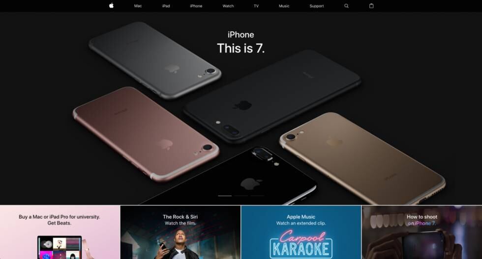 Olha o site da Apple e seus produtos maravilhoso