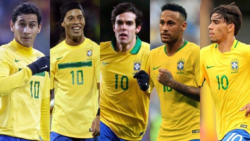 Os camisas 10 da Seleção Brasileira na década